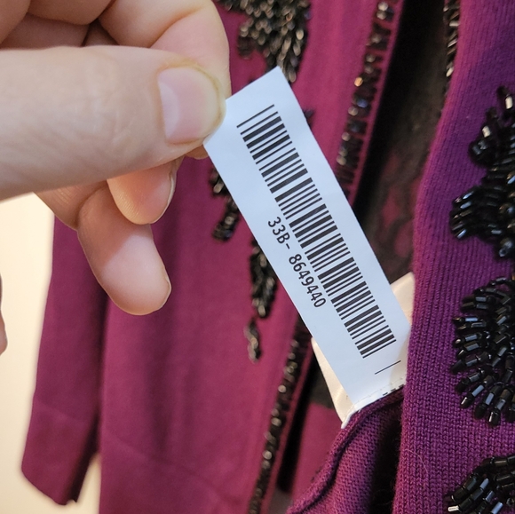 Costa Blanca large Purple & Black retro inspired cardigan EUC - Picture 5 of 7